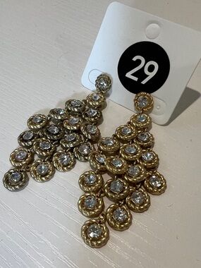 Gold Crystal Drop Earrings - Statement Women’s Jewelry